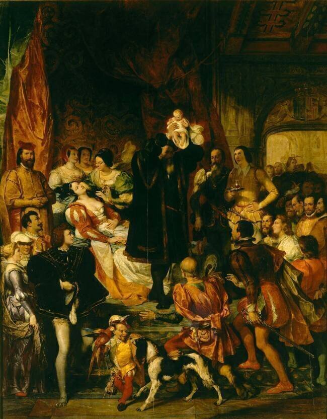 Naissance d'Henri IV (château de Pau, le 13 décembre 1553) Eugène Devéria