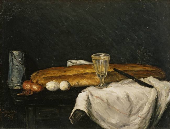 Nature morte : Le Pain et les Oeufs Paul Cézanne