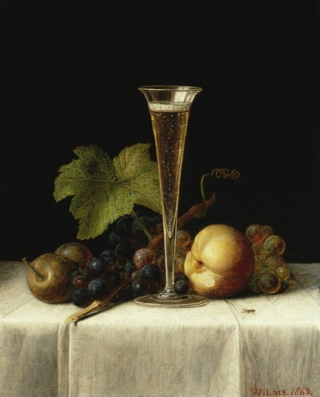 Nature morte avec coupe de champagne Joseph Wilms