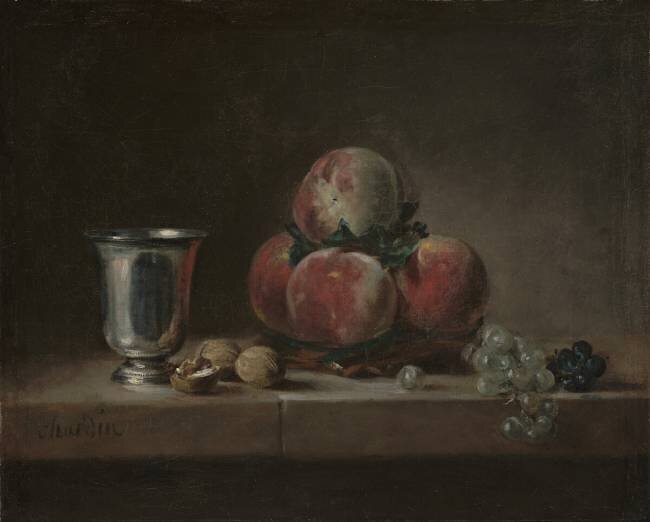 Nature morte avec des pêches Jean Siméon Chardin
