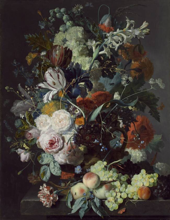 Nature morte avec fleurs et fruits Jan van Huysum