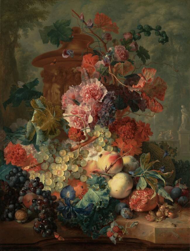 Nature Morte avec Fruits et Fleurs  Jan van Huysum