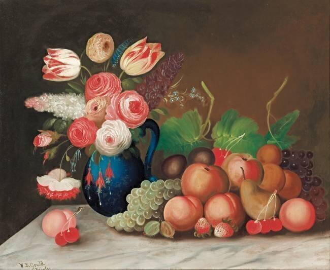 Nature morte avec fruits et fleurs William Buelow Gould