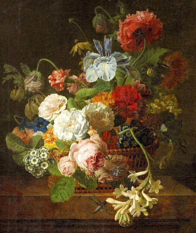 Nature morte de fleurs Jan Frans van Dael