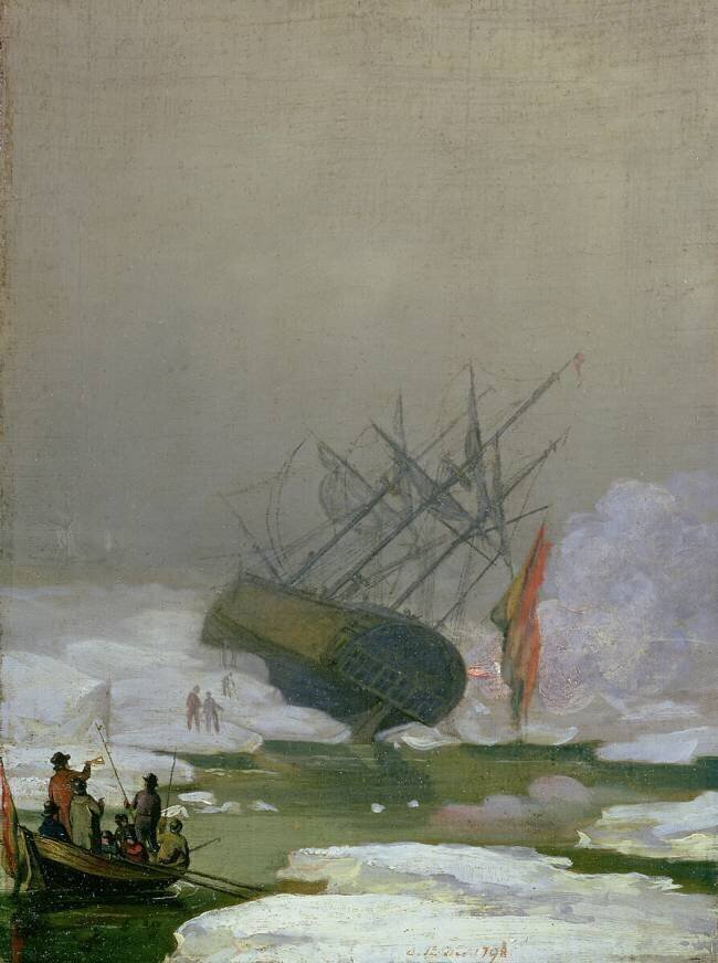 Navire dans la mer polaire Caspar David Friedrich