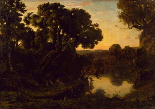 Paysage au chevrier Jean-Baptiste Camille Corot