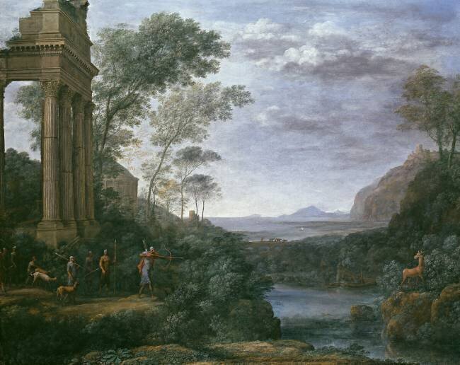 Paysage avec Ascanius tirant sur le cerf de Sylvia Claude Gellée
