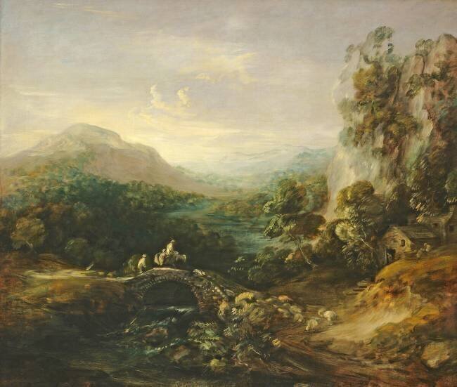 Paysage de montagne avec pont Thomas Gainsborough