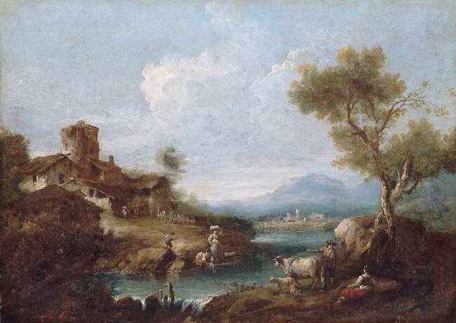Paysage pastoral Giuseppe Zaïs