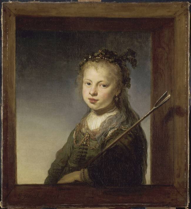 Petite fille en bergère Govert Flinck