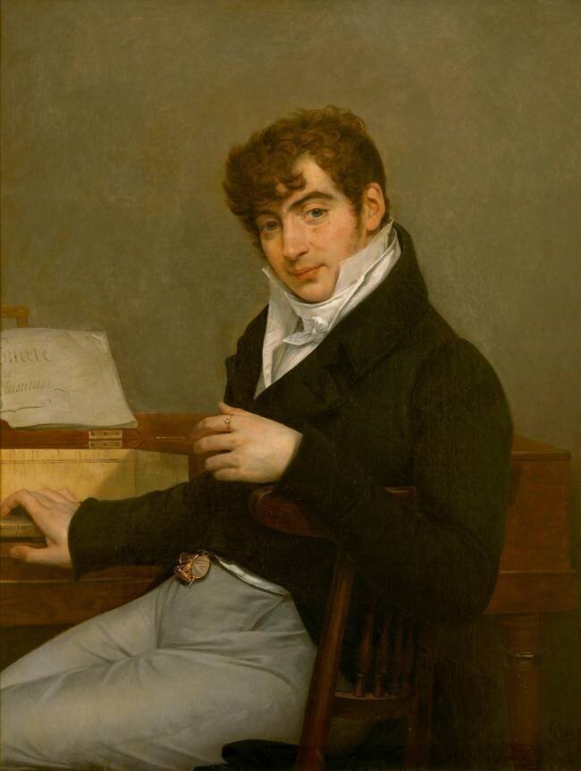 Pierre Joseph Guillaume Zimmermann (1785-1853), compositeur et pianiste, beau-père de Charles Gounod, devant son piano en 1808 Antoine-Jean Gros