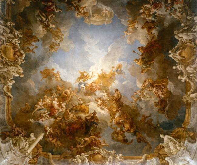 Plafond du salon d'Hercule : "L'Apothéose d'Hercule" (détail) François Lemoyne