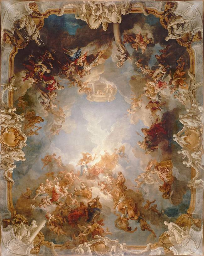 Plafond du salon d'Hercule : "L'Apothéose d'Hercule" (détail) François Lemoyne