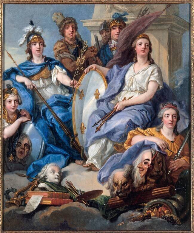 Portrait allégorique du roi Louis XV représenté par les vertus - 1762 Charles Amédée Philippe van Loo