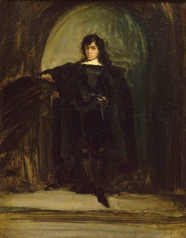 Portrait de Delacroix en Hamlet Eugène Delacroix