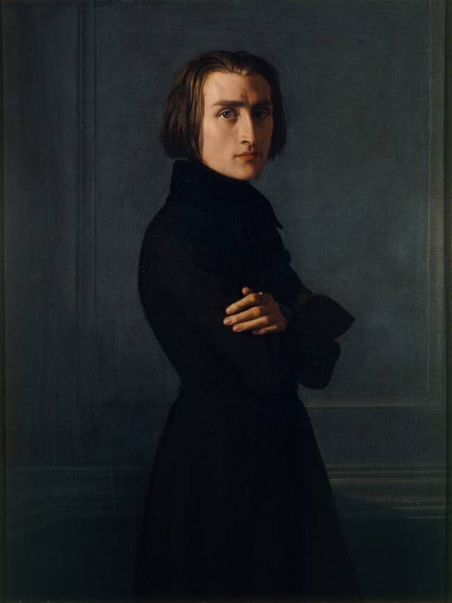 Portrait de Franz Liszt (1811-1886) compositeur et pianiste hongrois Henri Lehmann