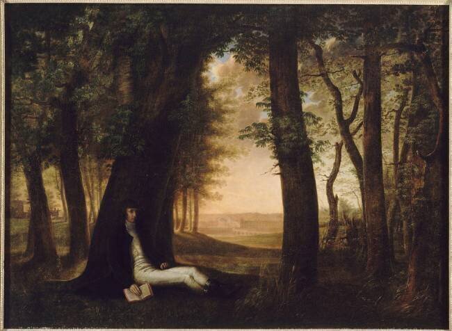 Portrait de Lucien Bonaparte (1775-1840) allongé et lisant sous un arbre Jacques Sablet