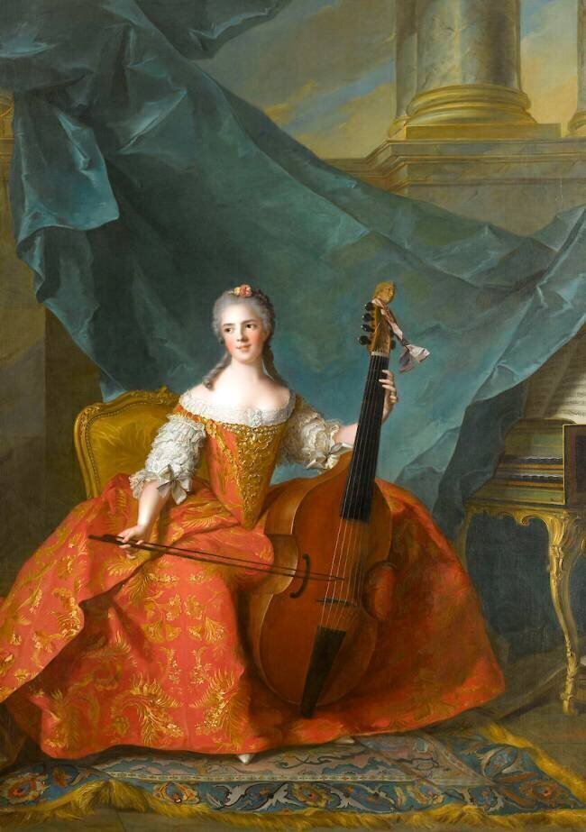 Portrait de Madame Henriette de France, jouant de la basse de viole (1727-1752) Jean-Marc Nattier
