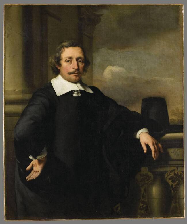 Portrait d'homme accoudé à une balustrade Ferdinand Bol