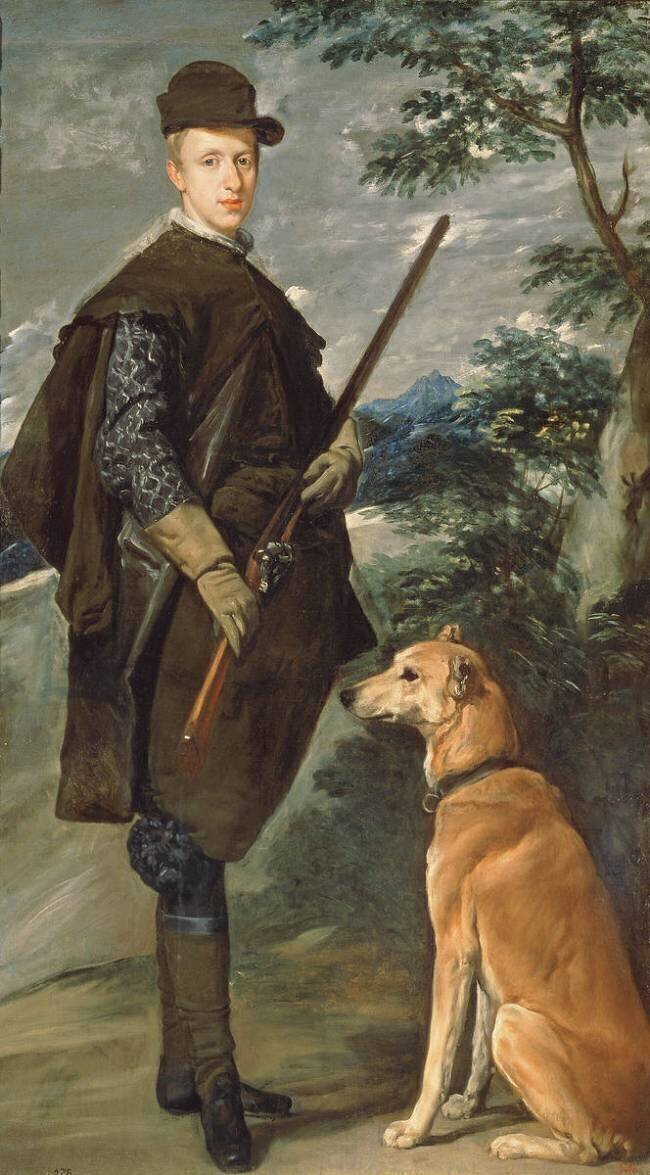 Portrait du cardinal infant Ferdinand d'Autriche avec un chien et un pistolet Diego Vélasquez