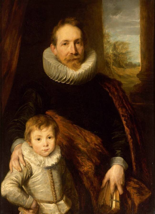 Portrait d'un père et son fils (dit aussi : Guillaume Richardot et son fils) Antoon van Dyck