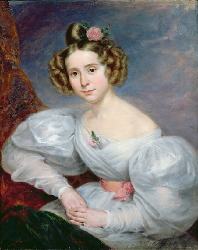 Portrait d'une jeune femme Louis-Auguste Schwiter