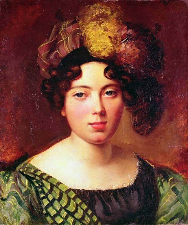 Portrait d'une jeune femme écossaise Eugène Devéria