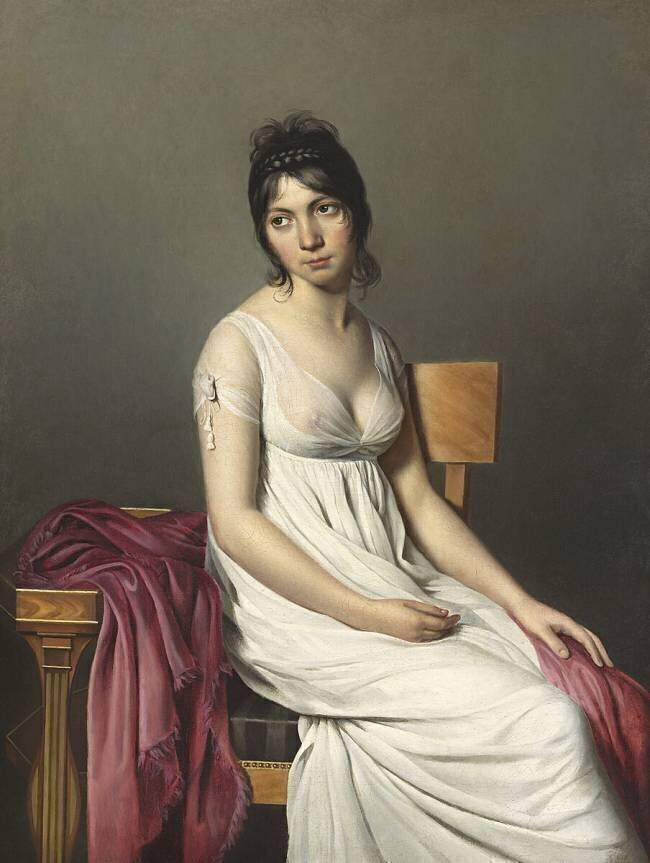 Portrait d'une jeune femme en blanc Jacques-Louis David