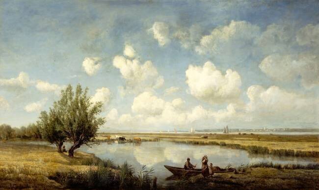 Prairies et marais de Corsept, à l'embouchure de la Loire, au mois d'août Charles Leroux