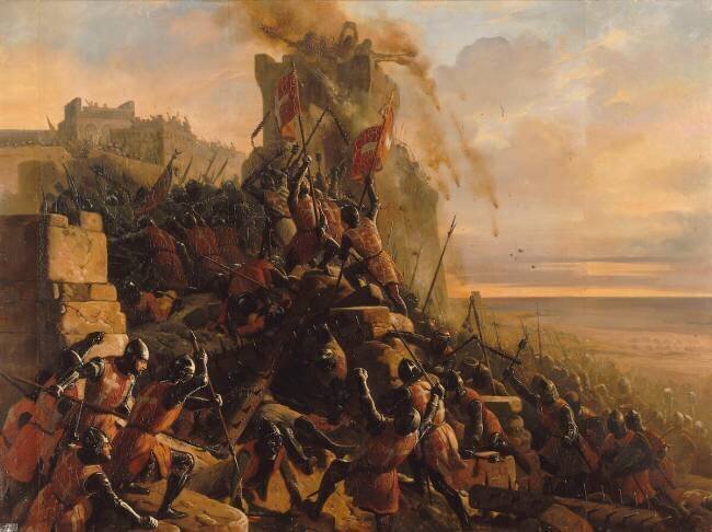 Prise de l'île de Rhodes par les chevaliers de l'ordre des Hospitaliers de Saint-Jean de Jérusalem Eloi Firmin Féron
