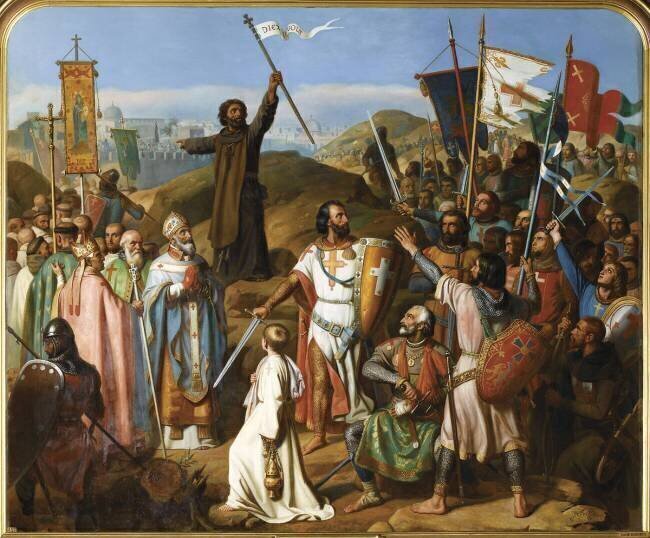 Procession des croisés conduits par Pierre l'Ermite et Godefroy de Bouillon Jean Victor Schnetz