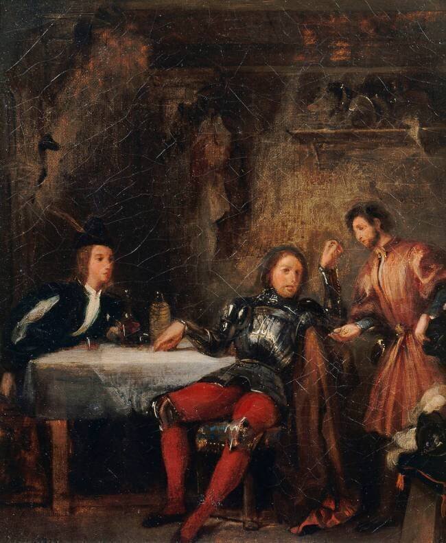 Quentin Durward et le Balafré (esquisse) Eugène Delacroix