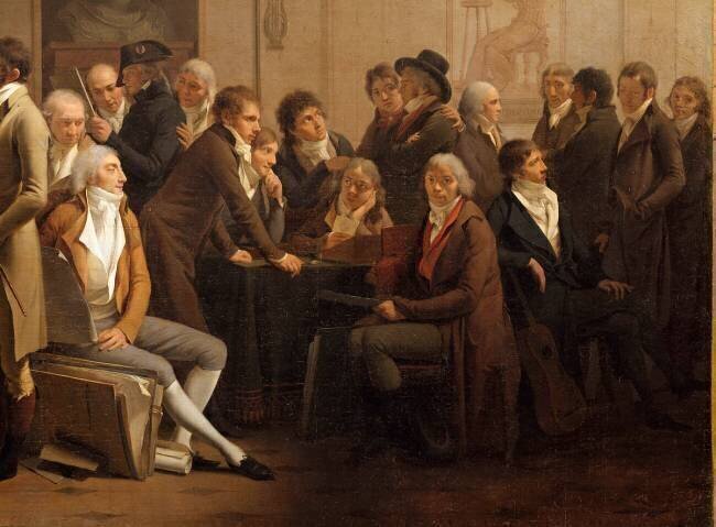 Réunion d'artistes dans l'atelier d'Isabey (détail) Louis-Léopold Boilly