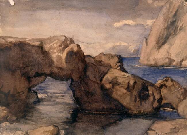 Rochers à Capri Théodore Chasseriau