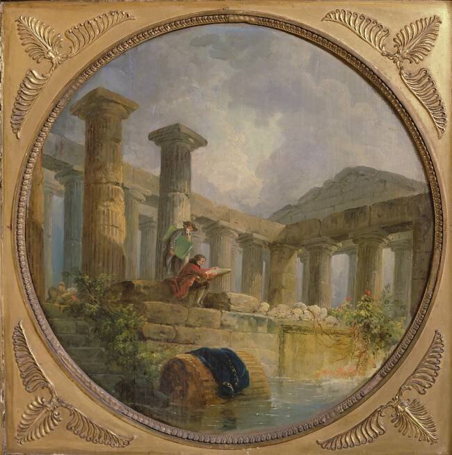 Ruines d'un temple imitant Paestum Hubert Robert