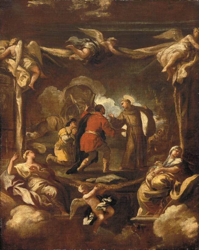 Saint Antoine de Padoue et le miracle du char Luca Giordano