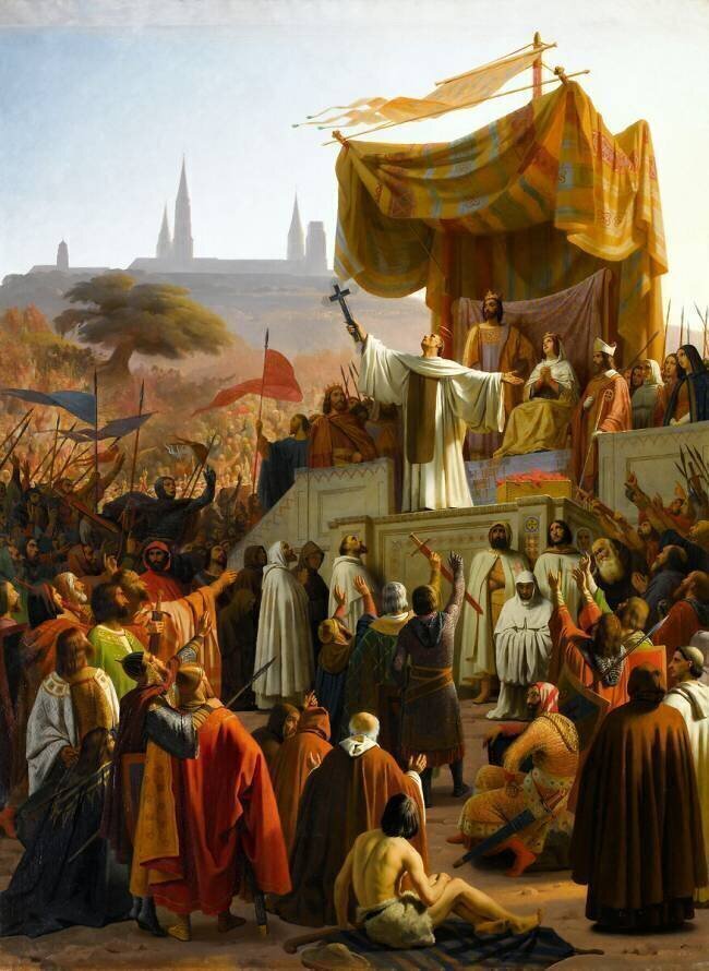 Saint Bernard prêchant la deuxième Croisade en présence du roi Louis VII et de la reine Aliénor Emile Signol