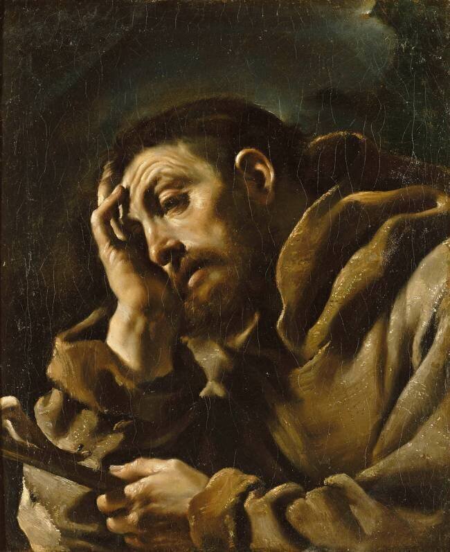 Saint François en méditation Le Guerchin