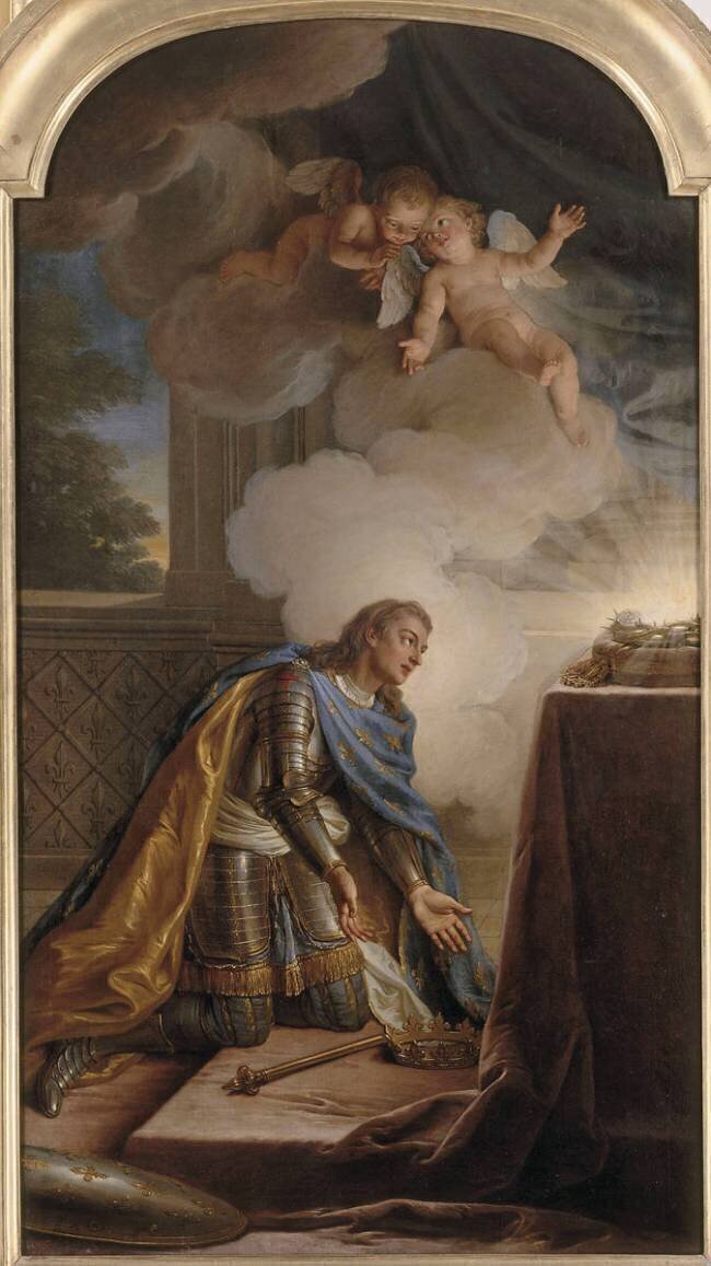 Saint Louis sous les traits de Louis XV recevant la couronne d'épines Charles-Antoine Coypel