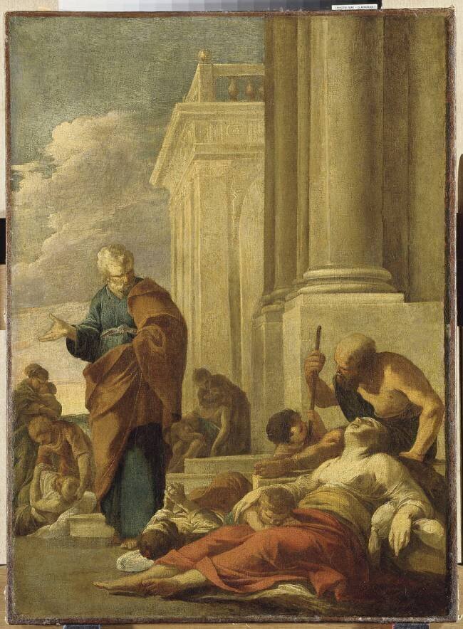 Saint Pierre guérissant les malades avec son ombre Laurent de La Hyre