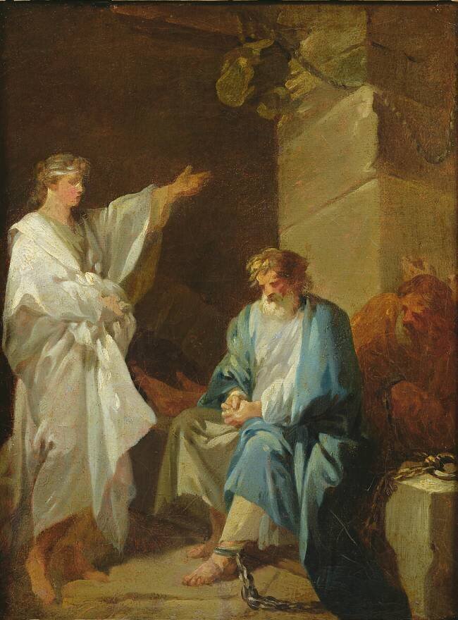 Saint Sébastien prêchant la foi de Dioclétien dans les prisons François André Vincent