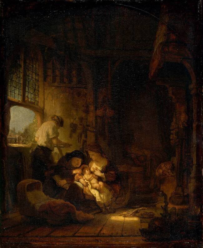 Sainte Famille dite aussi le ménage du menuisier Rembrandt
