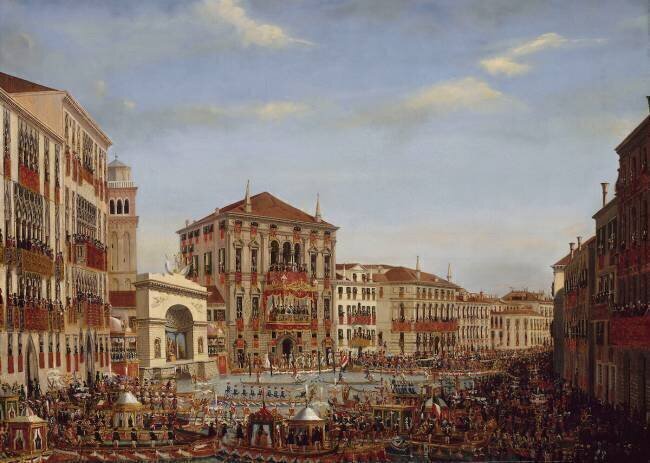 L'Empereur présidant les régates sur le Grand Canal Giuseppe Borsato