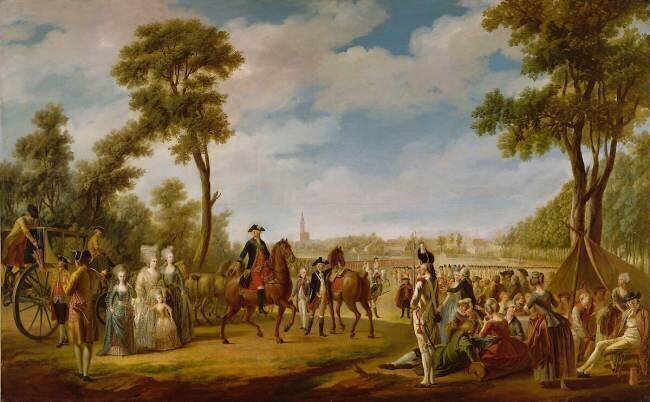 Revue du régiment d'Alsace passée à Strasbourg par le comte Jacques-Philippe de Choiseul-Stainville Charles Lepeintre