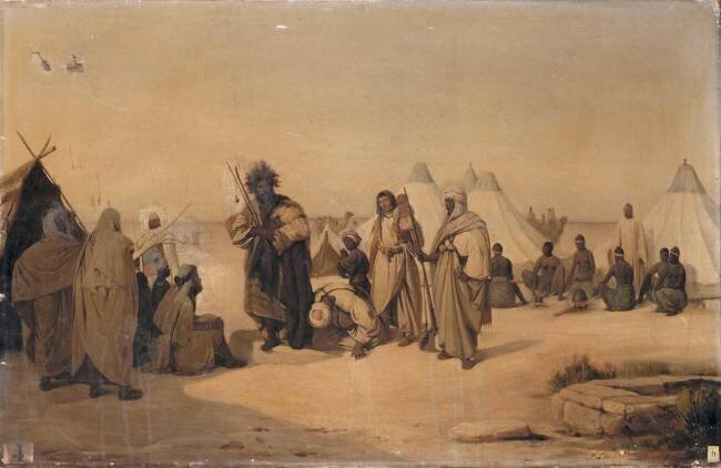 Santon prêchant des bédouins François-Auguste Biard