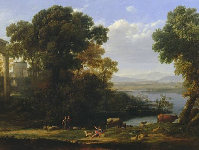 Scène classique de rivière avec vue sur une ville Claude Gellée