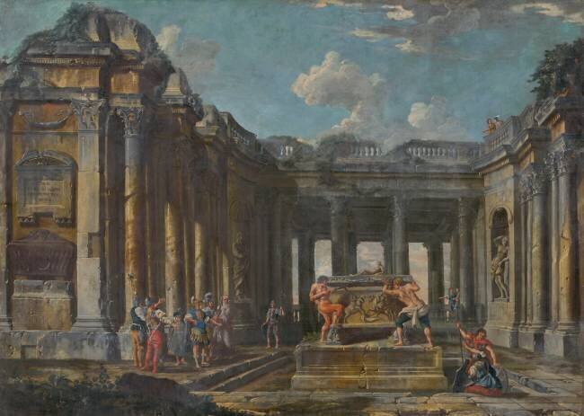 Scène dans des ruines romaines Giovanni Paolo Pannini