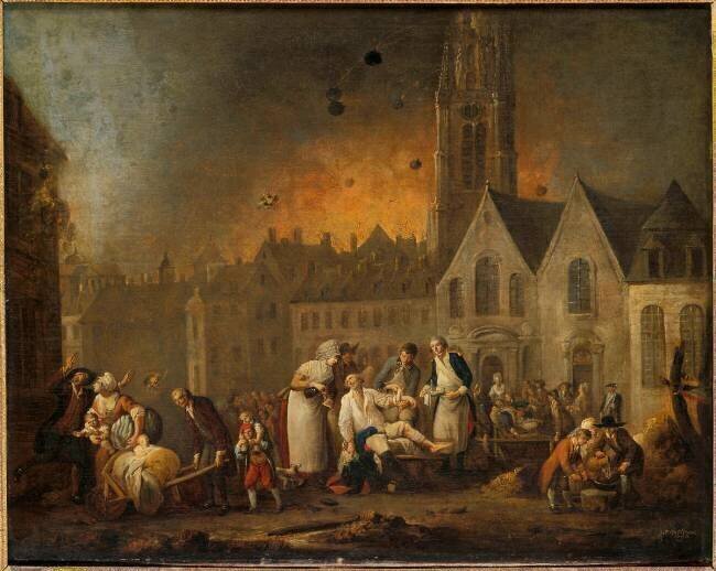 Siège de Lille, 1792 par l'armée autrichienne : bombardement du quartier Saint-Sauveur François Watteau