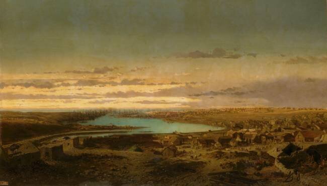 Siège de Sébastopol (octobre 1854 - sept. 1855) Vue de la ville de Kamiesch prise du fond du port Jean-Baptiste-Henri Durand-Brager