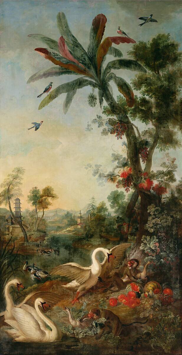 Singes et cygnes Christophe Huet